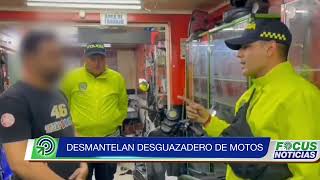 Desmantelan DESGUAZADERO de MOTOS en Bogotá utilizaban la fachada de un taller . #FocusNoticias