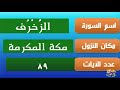 اسماء سور القرآن الكريم ومكان نزولها وعدد اياتها