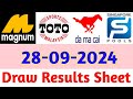 28-09-2024 Today 4D Results Magnum Toto Kuda/Damacai | 4d Result Today | Today 4d Result Live