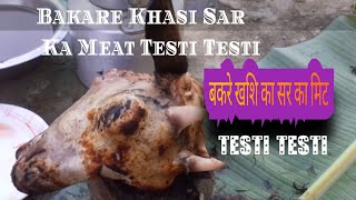 खसि को टाउको // Goat head curry recipe // nepali cutting