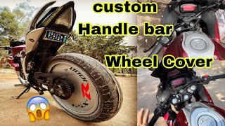 Bike Wheel Cover Modification And Change Handle Bar #bikemodification #wheelcover #modifiedgixxer