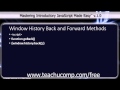 JavaScript Training Tutorial Window History Back and Forward Methods