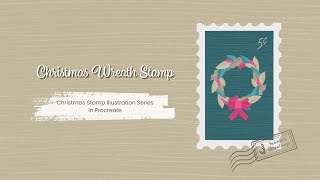 Christmas Stamp Illustration Series in Procreate: Christmas Wreath Stamp | Procreate Tutorial