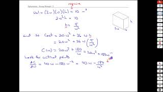 Unit 7-5 Optimization Storage Example - MATH 121