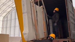 the process of mass production of marbleMarble Factory in Korea