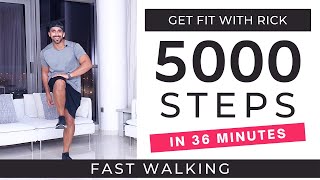 FAST Walking Workout | 5000 Steps in 36 minutes | Steps at home | Walk to the Beat