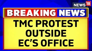 TMC Leaders Sit On 24-hour Dharna Outside Election Commission Office | Lok Sabha Elections | News18