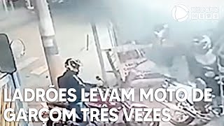 Garçom tem moto roubada pela terceira vez