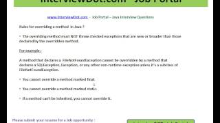 Overriding java method explain java interview question interviewdot