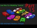 Beginner Blender Low Poly Car Modeling Tutorial -  Part 15 - Side and Back Window Changes