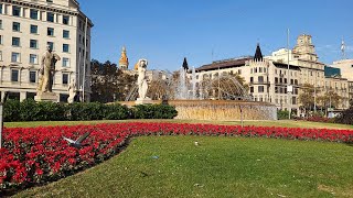 Placa Catalunya - Walking Barcelona - November Afternoon -City Center