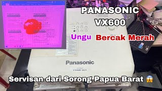 Memperbaiki Proyektor Panasonic PT-VX600 Tampilan Bergaris Ungu Merah