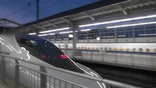 JR西日本 早朝の小倉駅 山陽新幹線 700系 ひかりレールスター 新大阪行き 予告放送～  入線 発車 2015.2