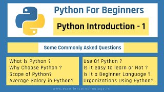 Python Introduction Tutorial in Hindi Easy and Detail Explanation | Excellence Technology