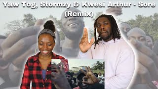 Yaw Tog, Stormzy \u0026 Kwesi Arthur - Sore (Remix) (Official Video) - REACTION