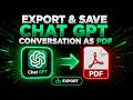 How To Export & Save ChatGPT Conversation as PDF