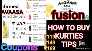 #AJIOMANIA🔥HOW TO BUY AVAASA KURTI//FUSION // FIRSTCLASS//T SHIRT ₹89//TIPS N TRICKS// DONT MISS