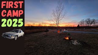 Relaxing Solo Overnight Camping in February - Ambient Video (no talking)