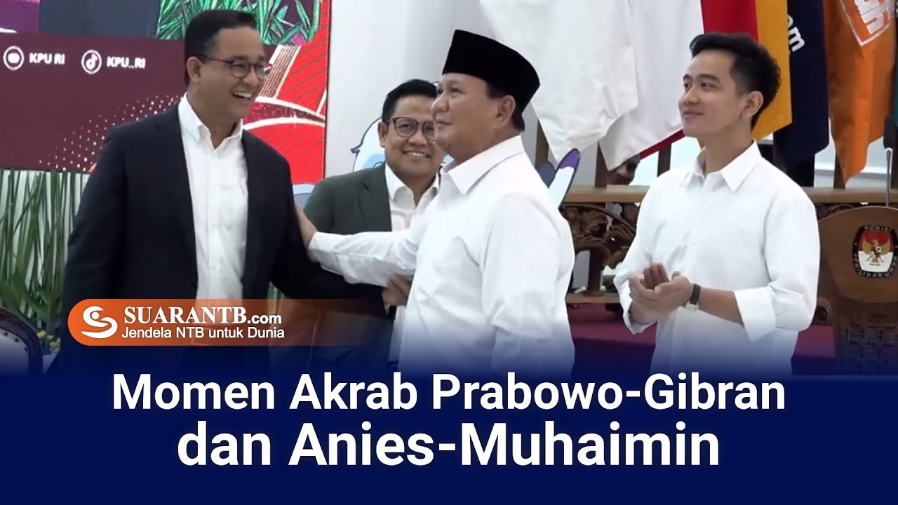 Detik-detik Prabowo-Gibran Salami Anies-Muhaimin - YouTube