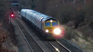 GBRf Class 66 No. 66739 on 6H56 Salford Hope St - Peak Forest @ Cow Lane on 11.01.2020 - HD