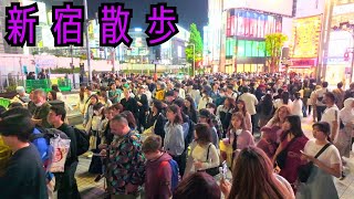 🚶🏻GWに超大混雑の夜の新宿散歩　 4K 60fps