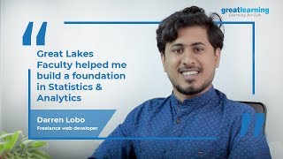 Great Lakes Machine Learning Experience | Darren Lobo | ML Course | Data Analytics | Great Learning