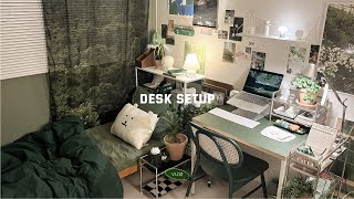 Decorating a Green Desk #desksetup#greeninterior#roomdecor#desk#deskmakeover#deskgoals#desktour