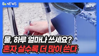 물, 하루 얼마나 쓰세요? 혼자 살수록 더 많이 쓴다