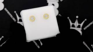 .25 Carat Diamond 3D Circle Cluster Earrings 10K Yellow Gold