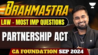 Most Expected Questions | Partnership Act | Business Laws | CA Foundation Sep 2024 #shantamgupta