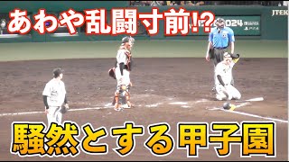 騒然とする甲子園！巨人平内投手,森下選手へ2球続けて顔面付近に場内異様な雰囲気に！巨人vs阪神