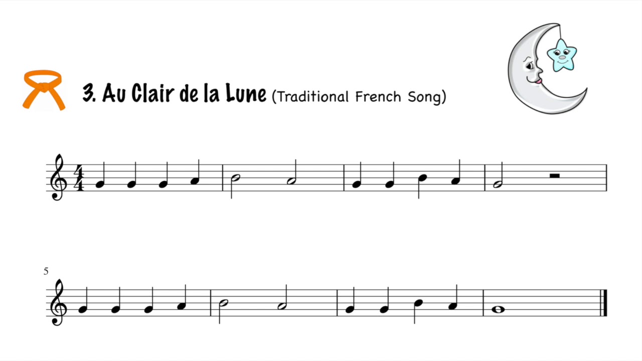 3 Au Clair De La Lune (Recorder Song) - YouTube