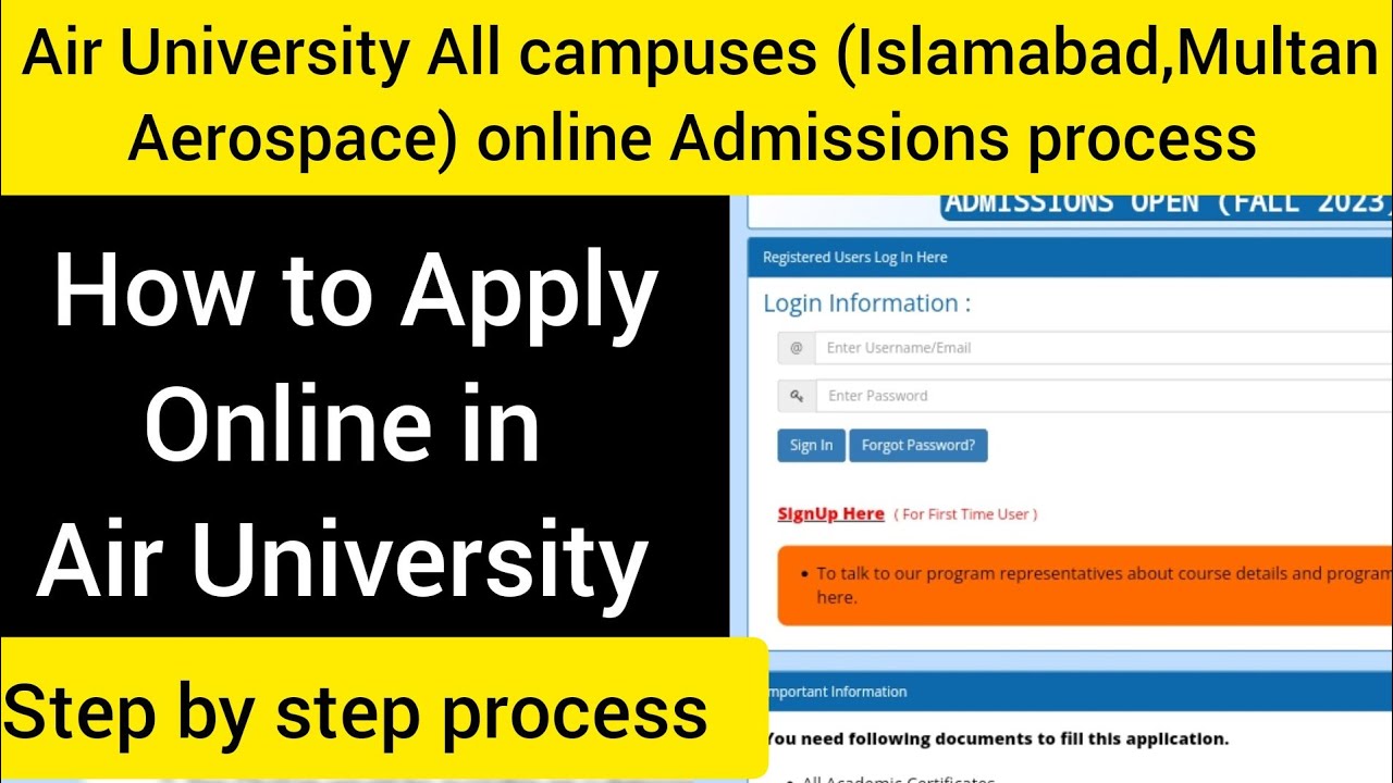 How To Apply In Air University Online Admission 2023 | All Campuses ...