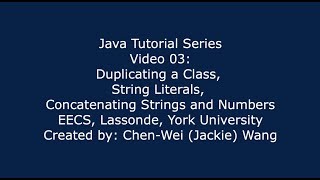 EECS1021 Java Tutorial 03