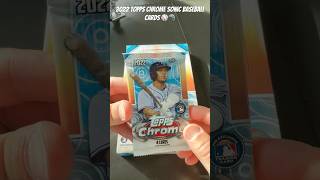 Opening a pack of 2022 Topps Chrome Sonic baseball cards. Yu Darvish refractor.