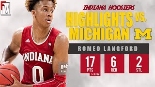 Romeo Langford Indiana vs Michigan - Highlights | 1.6.19 | 17 Pts, 6 Rebounds