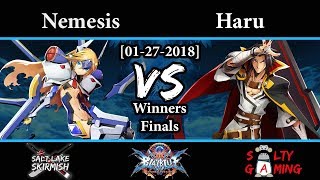 [2018-01-27] BBCF - Nemesis (Mu-12) vs Haru (Kagura) WF