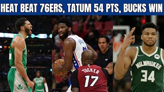 Philadelphia 76ers vs Miami Heat | Jayson Tatum scores 54 vs Nets | Bucks keep rolling | NBA News