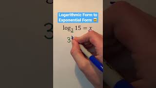 Logarithmic Form to Exponential Form 🤯 #Shorts #algebra #math #maths #mathematics #education #learn