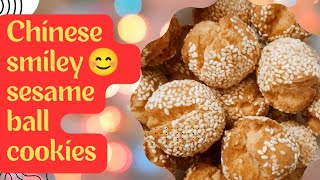 Learn to Make Delicious Chinese Smiley Sesame Ball Cookies!