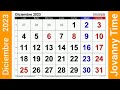 calendario diciembre 2023