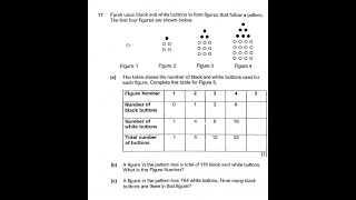 P6 2018 Henry Park Prelims Q17 - Pattern problem | Farah black white buttons | PSLE Maths