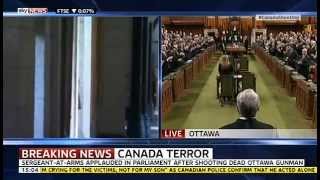 Canadian parliament gives a Sergeant-at-Arms Kevin Vickers a standing ovation