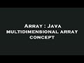 Array : Java multidimensional array concept