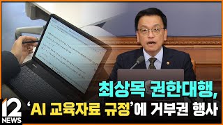 최상목 권한대행, 'AI 교육자료 규정'에 거부권 행사 / EBS 뉴스 2025. 01. 21