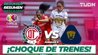 Resumen | Toluca vs Pumas | Liga Mx Femenil - CL2023 J8 | TUDN