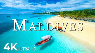 FLYING OVER MALDIVES (4K UHD) - Calming Music With Beautiful Nature Videos - 4K Video Ultra HD