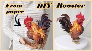 How to make paper ROOSTER 🐓| DIY paper craft idea | Serama bantam chicken