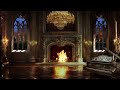 Royal Ballroom Ambience | Classic Music & Fire crackling | ASMR |1 Hour |royal core & light academia