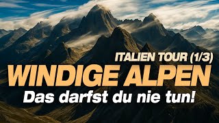 Alpenüberquerung bei starkem Wind - Flug nach Italien
